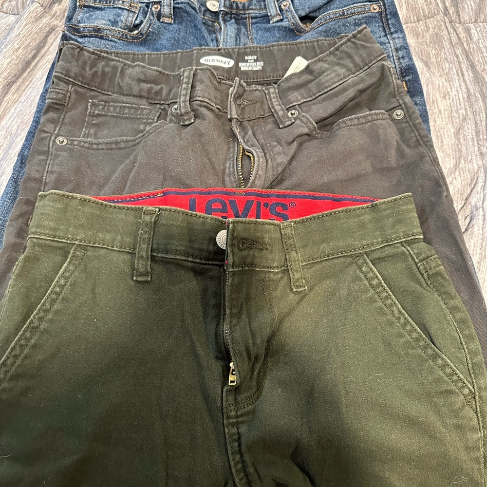 Old Navy and Levi Boys Blue Grey Denim Jeans lot